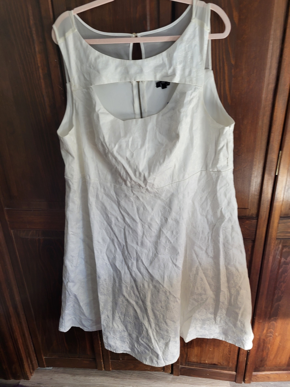 Sleeveless White Midi Dress with Front Cutout